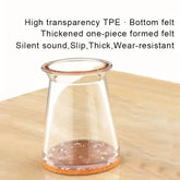 Clear Silicone Chair Foot Covers with Yellow Felt