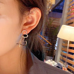 14K Gold Plated Zircon Heart Earrings