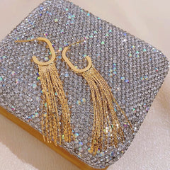 14K Gold-plated G-Word Tassel Earrings