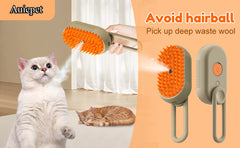 Cat Steam Brush, New 3 in 1 Pet Steam Groomer Brush