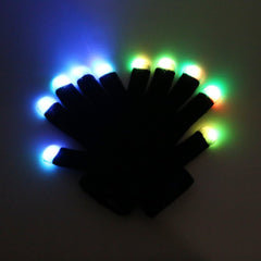 7 Colors Light Show LED Gloves Rave Light Finger Lighting Flashing Glow Mittens