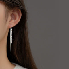 Sterling Silver Chain Threader Earrings