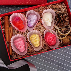 Halloween molds for chocolate, jelly, candies, pastries, and ice cubes, featuring various skull shapes