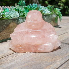 Rose Quartz Buddha Statue • 6lbs