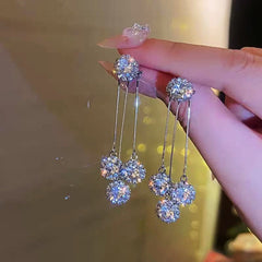 14K Gold-Plated Diamond Bling Drop Earrings