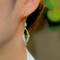 14K Gold-Plated Elegant Cat's Eye Wheat Earrings