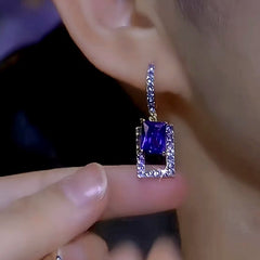 14K Gold-Plated Elegant Zircon Geometric Earrings