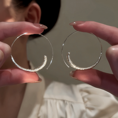 14K Gold-Plated Elegant Plain Hoop Threader Earrings