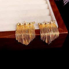 14K Gold-Plated Gold Bamboo Drop Earrings