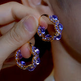 14K Gold-Plated Luxury Purple Sakura Earrings