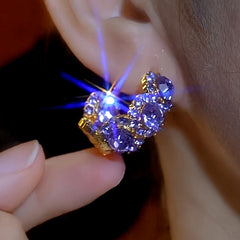 14K Gold-Plated Luxury Purple Sakura Earrings