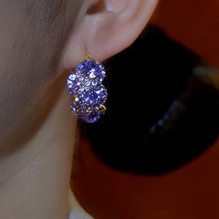 14K Gold-Plated Luxury Purple Sakura Earrings