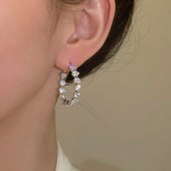 14K Gold-Plated Luxury Zircon Hoop Earrings