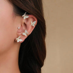 14K Gold-plated Butterfly Ear Cuffs (1PCS)