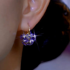 14K Gold-plated Purple Crystal Basket Earrings