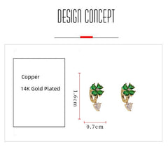 14K Gold Plated Zircon Crystal Earrings