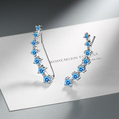 Silver Post Diamond Crawler Earrings