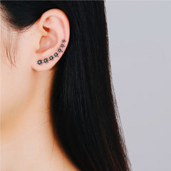 Silver Post Diamond Crawler Earrings