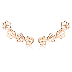 Sterling Silver Cute Paw Print Earrings