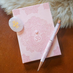 Hamsa Rose Quartz Journal