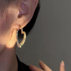 14K Gold-plated Heart Design Earrings