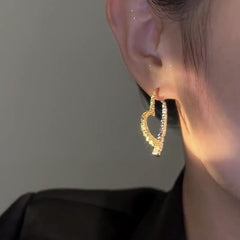 14K Gold-plated Heart Design Earrings