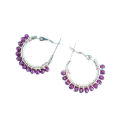 Amethyst Crystal Hoop Earrings