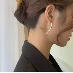 14K Gold-plated Simple Line Cross Earrings