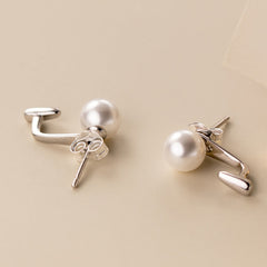 Sterling Silver Pearl Jacket Earrings