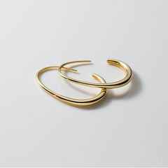 Sterling Silver Ellipse Hoop Earrings