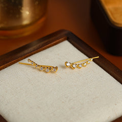 14K Gold-plated Heart Diamond Crawler Earrings