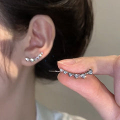 14K Gold-plated Heart Diamond Crawler Earrings