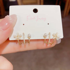 14K Gold-plated Opal Flower Studs