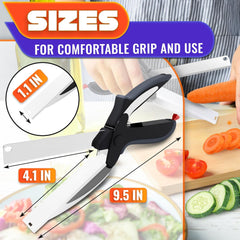 2PCS Kitchen Scissors for Food – 2-in-1 Cutting Board Scissors
