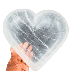Large Heart Selenite Charging Bowl