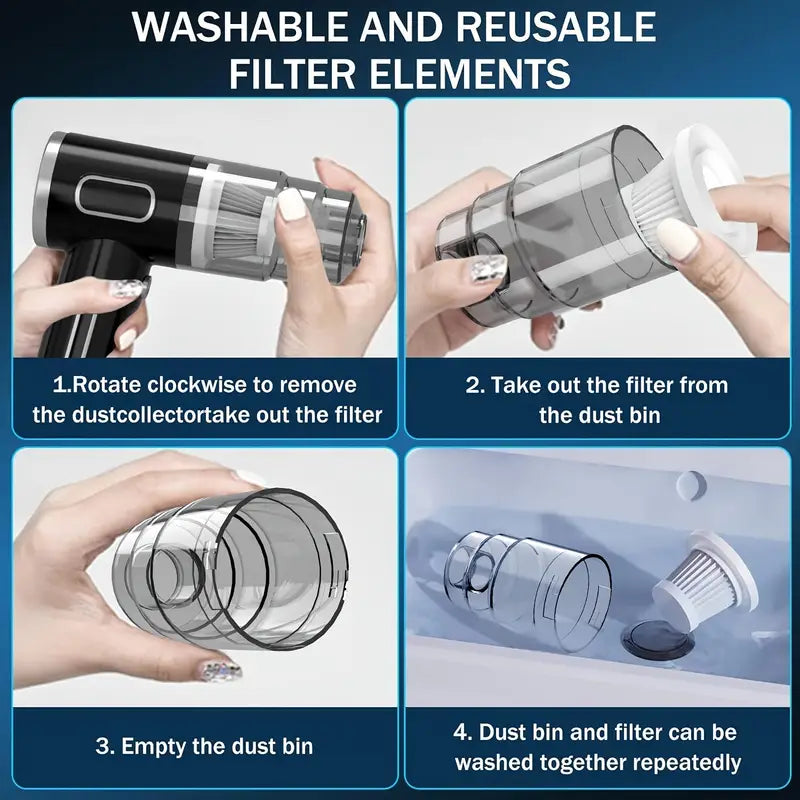 Cordless portable vacuum cleaner
