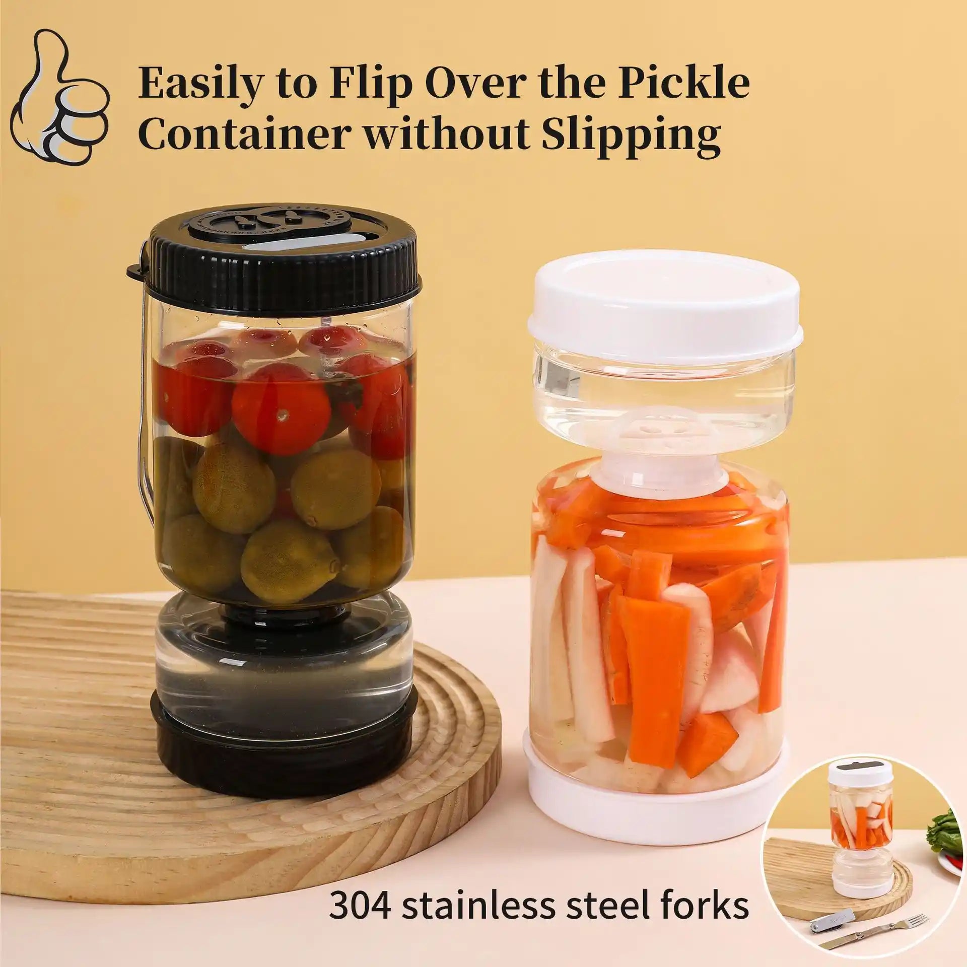Dry-wet separation glass pickle jar
