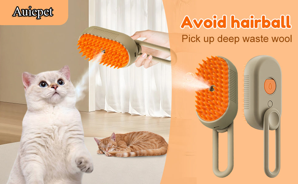 Cat Steam Brush, New 3 in 1 Pet Steam Groomer Brush