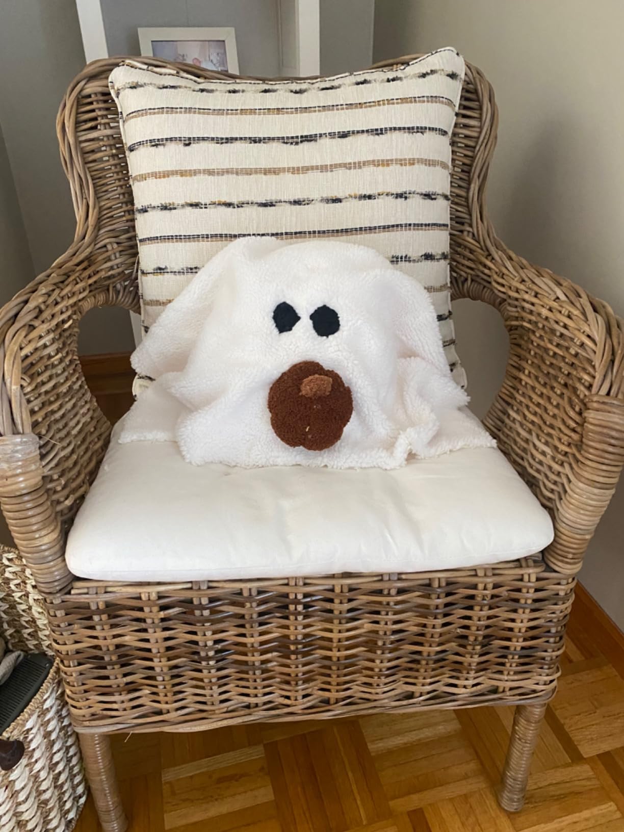 Ghost with Pumpkin Pillow