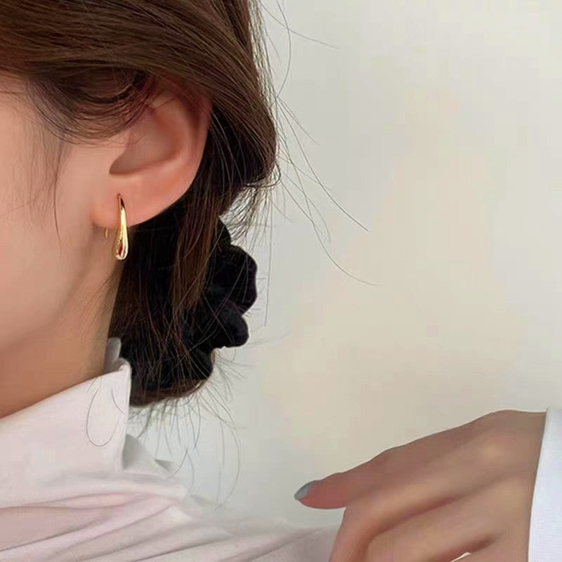 Sterling Silver Water Drop Stud Earrings