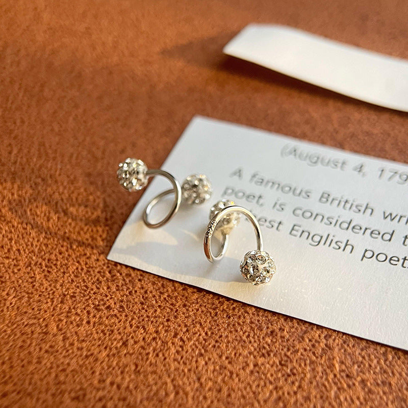 Sterling Silver Screw Rotating Stud Earrings