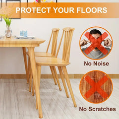 Clear Silicone Chair Foot Covers with Yellow Felt