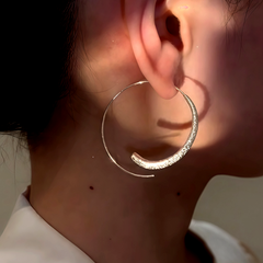 14K Gold-Plated Elegant Plain Hoop Threader Earrings