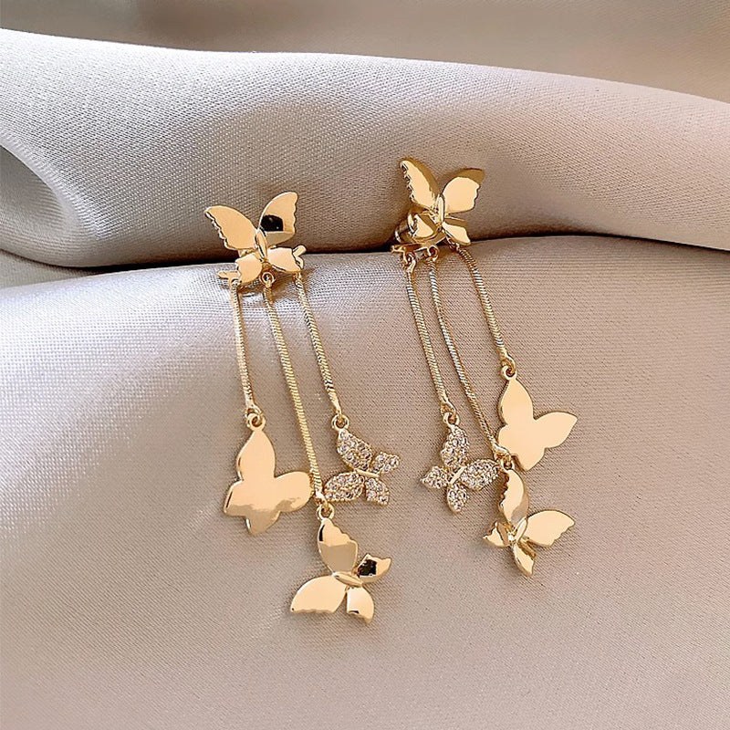 14K Gold-plated Purple Butterfly Earrings