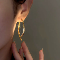 14K Gold-plated Cross Elegant Earrings