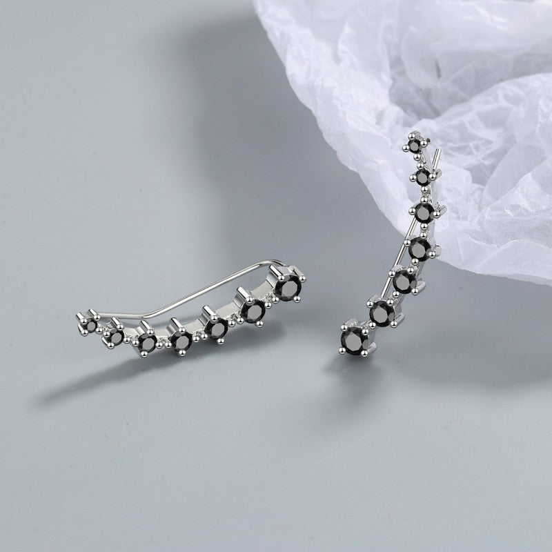 Silver Post Diamond Crawler Earrings