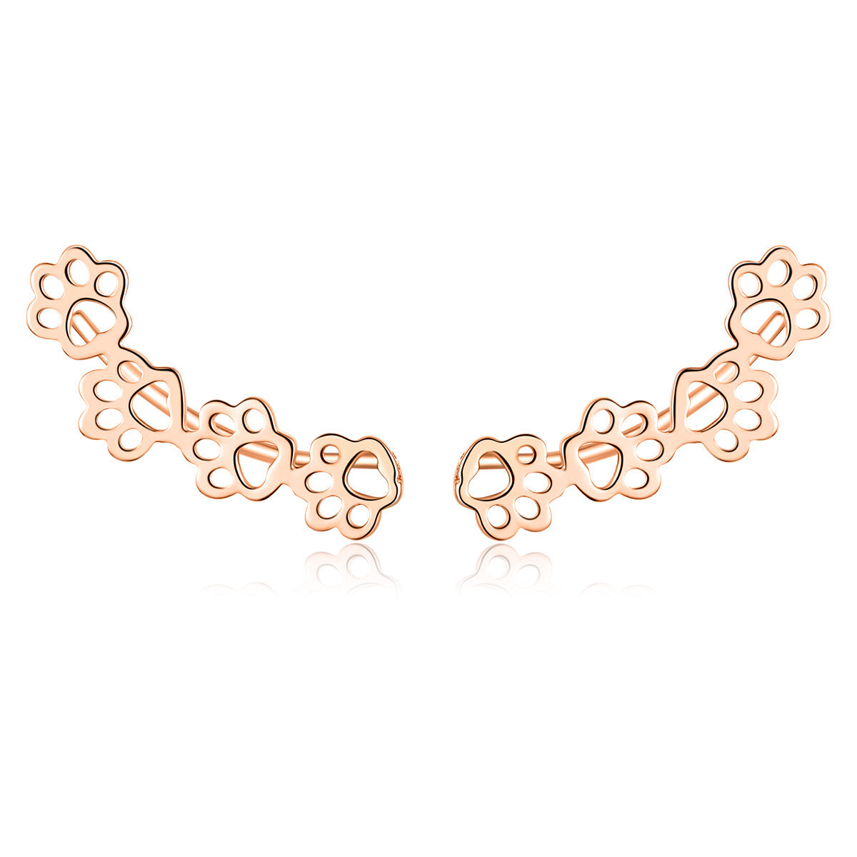 Sterling Silver Cute Paw Print Earrings