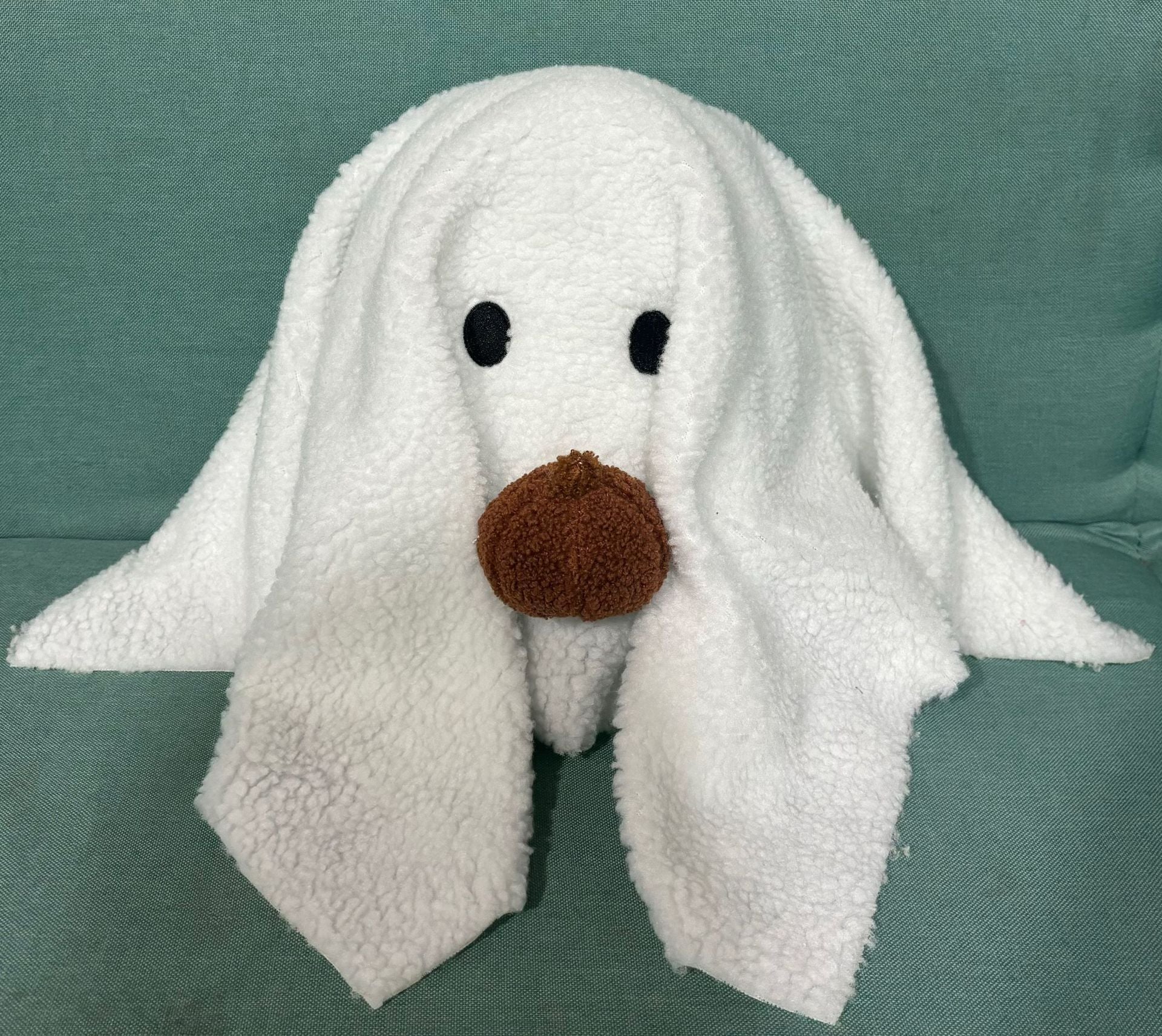 Ghost with Pumpkin Pillow