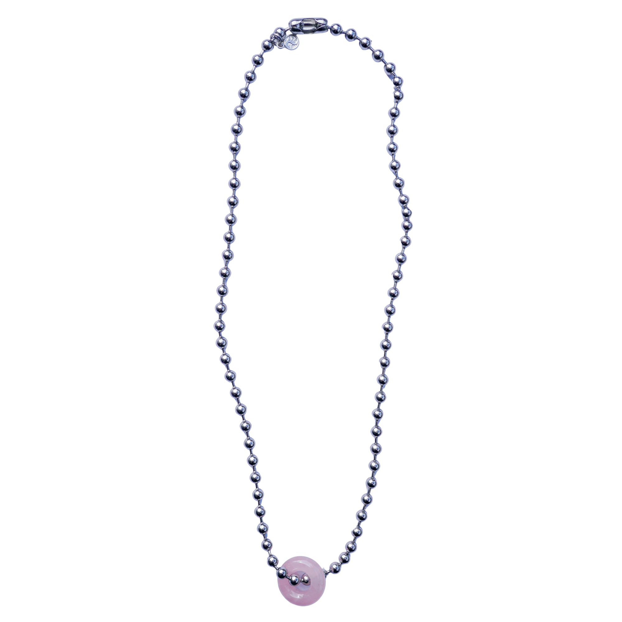 Rose Quartz Donut Ball Chain Necklace