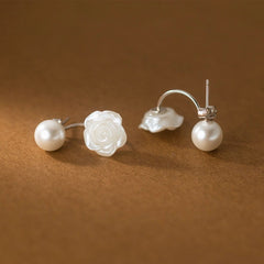 Sterling Silver Rose Jacket Earrings
